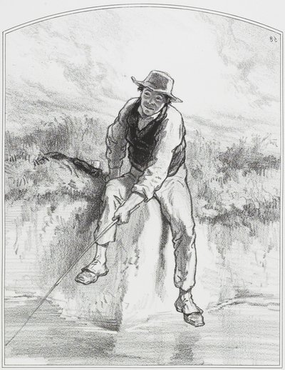 Fishing (Plate 7 from Les Toquades) by Paul Gavarni